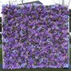 Dekorativa blommor 8x8ft Purple 5D Rose Flower Wall gjord med tyg rullat upp konstgjorda hortensia -arrangemang för bröllopsbakgrund