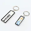 Keychains 5pcs plaque d'immatriculation de voiture sublimation Kewchain Metal Double Côtés imprimables blancs