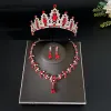 Necklaces Fashion Crystal Tiaras Crowns Bride Wedding Jewelry Set Rhinestone Crown Necklace Earring For Women Accessories Diadem Headdress