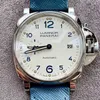 Pannerai Watch 럭셔리 디자이너 Lu Min Nuo du er 시리즈 자동 기계 남성 캘린더 42mm 빛나는 PAM00906