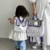 Tassen mama tas nieuwe naad baby kinderen kleuterschool schooltas met hangschattige baby bloemen bloemen single schouder messenger handtassen voor vrouwen