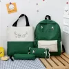 Сумки 4pcs sets canvas школьные сумки для подростков девочки -девочки девочки -дети.