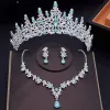 NEQUAZIONI CRIDURI Crystal Acqua Gocce di gioielli da sposa Set di tiaranti di rinestone Orecchini per la collana corona Orecchini di compleanno Set di gioielli da sposa Set di gioielli