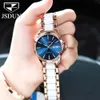 JSDUN Top Brand Luxury 50 Meter Waterproof Sapphire Lens Mechanical Watch for Women Design Diamond Simple Gifts Beaut 240419