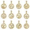 Charms Trendsmax 12pcs Constellation Zodiac Sign 585 Rose Gold Pendant Gold Gold Color Horoscope Pendants GPM24 / 16