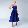 Vestidos de fiesta Classic corto Royal Blue Noche con bolsillos A-Line Longin Longin Zipper Dress Dress Abendkleider para mujeres