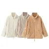 Women's Jackets Bomber Jacket Autumn Teddy Fluffy Wool & Blends Coats Turtleneck Long Sleeve Top Women Clothing Arrivals