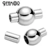 Strands REAMOR Jewelry Findings 316l Stainless Steel Hole Size 3mm Magnet Hook Magnetic Clasp Leather Bracelet Clasp DIY Jewelry Making