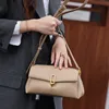 new Multiple Compartments Pockets Flap Bag Small Kakhi Color High-end Split Cow Leather Women's Crossbody Bag W3TA#