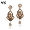 その他のVeyo Classic Lady Long Crystal Drop Earrings Luxury WeddingEarrings for Women Fashion Jewelry 2023New Gift240419