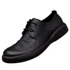 Chaussures décontractées en cuir authentique Business British Style confortable Vache de vache épaisse épais Bottom Wear résistante Souadeur souple Sneakers