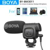 マイクboya bybm3011 Cardioid Condenser Shotgun Microphone for PC携帯電話DSLRカメラライブストリーミングYouTubeレコーディングvlog