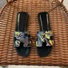 Womens Designer Sandals Slippers Lichee Pattern Summer Flat Bottom Letter Sandal Slipper Flip Flops Luxury Flat Solid ColorWomen Outdoor Beach
