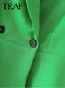Женские костюмы 2024 модный зеленый пиузер шикарный элегантный лацка