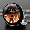 Pocket Watches Vintage Watch Anime Attack на Titan Quartz FOB -цепное подвесное ожерелье для мужчин