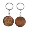Keychains Wooden Round Card Engraved MAMA Keychain Bag Car Key Chain Ring Holder Charms Mother's Day Jewelry Gift For Mom