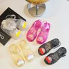 Girls Sandals Summer Rainbow Bow Kdis mignon Chaussures Jelly Fashion Princess Beach Infant Girl 'S Sandal 240408