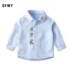 T-shirt Gfmy Boys Shirts 2021 Autunno Nuovo camicia casual a maniche lunghe di cotone BAMBINI CAMPIO DENOSAUTO CAMPIO DA DINOSAURE CAMILA CAMILA