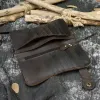 Portefeuilles vintage de chaîne de chevaux de cheval vintage portefeuille en cuir authentique bifold long portefeuille snap carte de carte à blindage à glissière zipper rfid poche