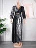 Casual Dresses Party Prom Evening For Women Turkiet African Dashiki Print Maxi Robe V-hals Sexig chiffongklänning 2024 Spring Summer Clothes