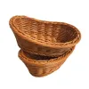 Organisatie imiteer Rattan keukenopslagmand Creative Brown Oval Bread Trade Woonkamer Groente Fruit Flower Organisatie Box