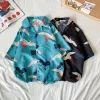 Chemises Fashion Mens à manches courtes Shirt Hawaiian Séchage rapide plus taille asiatique Taille asiatique M3xl Summer Casual Crane Imprime Shirts pour hommes