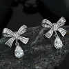 Örhängen Wuiha 925 Sterling Silver 3Ex Pear Cut 3ct Fancy Bowknot skapade Moissanite Drop Earrings for Women Gift Drop Shipping