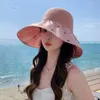 Beret Travel Beach Visor Sunshade Modna Składana Oddychana Wstążka Szeroka koronkowa koronkowa czapka UPF50 dla kobiet Dziewczęce Kapelusz