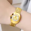 Wristwatches KKY 2024 Luxury Golden Quartz For Women Ladies Fashion Waterproof Female Rhinestone Girl Watches Relogio Feminino