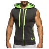 Men tanktops bodybuilding mouwloze hoodie tops silm fit cooded vest sport casual vesten tracksuit 240407