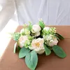 Dekorativa blommor 26 cm Artificial Rose Wreath Candlestick Garland Flower Rings for Wedding Party Door Home Table Decor Gift