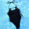 Bikini de maillots de bain pour femmes Couleur unie coupée STRAP STRAP MAINTURATION DES BONDES