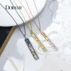 Necklaces DOREMI New Custom Letter Necklaces with Slide Charms Copper Personalized DIY Slider Pendant Necklace With Cute Names Women Gifts