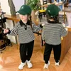 Kleidungsstücke zweiteilige koreanische Kinder Schwester und Bruder passende Outfits Baby Girl Long Sleeve Kleider Jungen Top Hosen Autumn Clothes2024