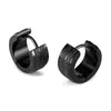 Hoop Earrings JHSL Small Punk Frosted For Men Black Stainless Steel High Quality Fashion Jewelry Dropship