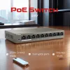 Kontroll POE Switch 48V 5/6/10 Ports WiFi Smart IP Switch 8 Ports PoE Standard RJ45 Injector Switcher för IP -kamera/trådlös AP/CCTV