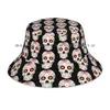 Berets dzień martwej panny młodej czapka słoneczna słodka czaszka cukrowa dziewczyna Halloweenshirt zombie gotycka di de los muertos