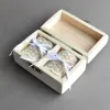 Afficher la boîte de mariage personnalisée Boîte à fente double boîte Boîte de porte-bagages vintage en bois blanc gravé des anneaux personnalisés proposition de proposition Rustique