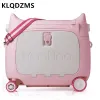 Багаж KLQDZMS 20NCH Детский багаж Многофункциональный Rideable Trolley Case Small Box Box Universal Dlowing Colling Suitcase