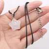 Kettingen Natuurlijke vijfpuntige sterrenvorm Agates Tiger Eye Clear Quartzs Stone hanger ketting voor vrouwelijke sieraden geschenken 40 cm