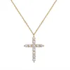 قلادة العلامة التجارية الفاخرة Tiffenny Designer قلادة قلادة S925 Sterling Silver Cross Necklace مع ثمانية قلوب وسهام الزركون للرجال نساء