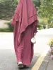 Vêtements Eid Femmes musulmanes Abaya 2 couches de long khimar avec robe 2 pièces Set Prayer Abayas Hijab Couverture complète Robe Ramadan Djellaba