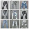 Lila Jeans gestapelt Jeans Männer Designer Jeans Herren Jeans Hosen Lila Brand Jeans Sommerloch 2023 Neue Stil Stickerei