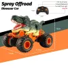 Carros 2.4g dinossauros spray de controle remoto veículo escalada cross country triangh dragão tyrannosaurus rex rc modelo infantil brinquedo de presente