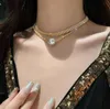 50off Arrivée Pearl Pendant Collier Double Collier Gold Plate Plate For Women Jewelry Discount4904817