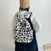 Backpack Retro Cow Printed School Bag Women Girl Street Large Capacity Rucksacks