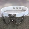 Halsband pu läder choker hjärttillbehör 2017 cool vintage halsband kvinnor handgjorda choker halsband goth smycken gåva