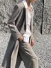 Trench Coats Fashion Coat Laple Loose Patchwork Beltwork Taie Long Mancheur Gris Windbreaker Femme Spring 2024 17A2732