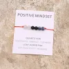 Strands Positive Mindset Bracelet Natural Crystal Leaf Jasper Healing Bracelet Healing Jewelry for Women Men Positive Friendship Gift