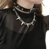 Necklaces Korean Fashion Punk Gothic Harajuku Handmade Womens Necklace for Spike Rivet Female Chain Necklaces Exaggeration Rock Chokers